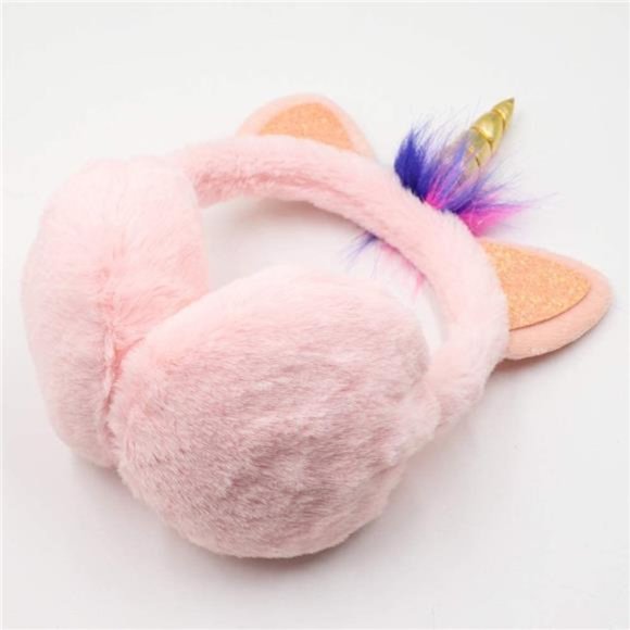 Unicorn Earmuffs for Girls Kids Women Soft Plush Ear Warmers Winter Ear Muffs - Picture 6 of 7